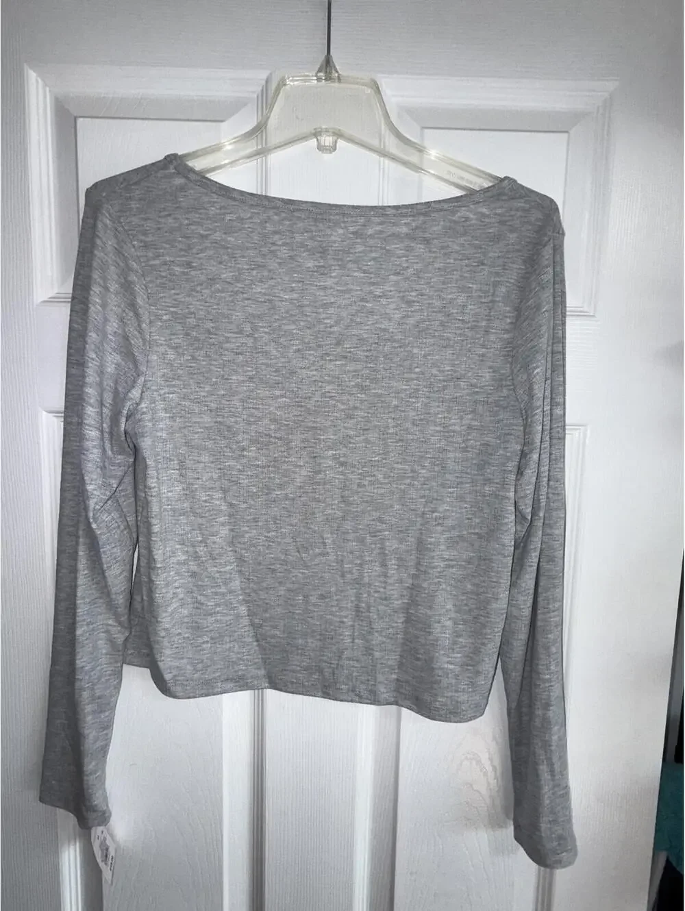 Auden Light Gray Long‑Sleeve Sleep Top – Size XL, NWT - Picture 2 of 2